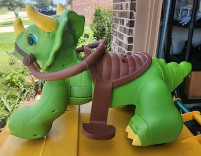 KID TRAX 骑行 恐龙 三角龙 骑行 玩具 罕见 18-30 个月 — 第 1/4 张图片