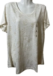 Style & Co Women’s T-shirt XL All Over Animal Print Breathable Cotton Shimmery - Picture 1 of 6