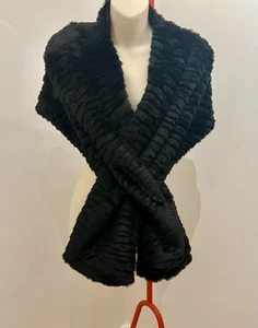 Coast Black Faux Fur Wrap Shrug Wedding Ball Party S/M Bolero - Picture 1 of 8