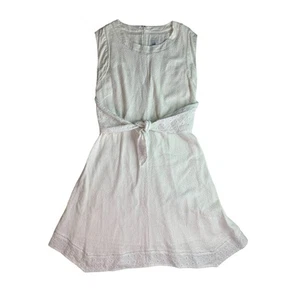 CAbi Women's 4 White Lizzie Eyelet Lace Tie Front Sleeveless Knee Length Dress - Picture 1 of 10