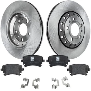 Rear Brake Disc Rotors and Pads Kit for VW Audi A8 Quattro Volkswagen Phaeton - Picture 1 of 19