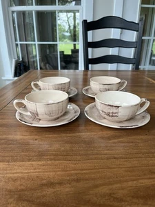 Vernonware Barkwood Cup and Saucer Set Mid Century Modern 1950’s USA Vintage - Picture 1 of 9
