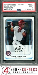 2011 BOWMAN CHROME PROSPECTS #BCP1 BRYCE HARPER RC NATIONALS PSA 9 - Picture 1 of 4
