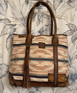 STS Ranchwear Serape Palomino Kollektion Azteken Southwestern Leder Beuteltasche Tasche Neu mit Etikett - Bild 1 von 16
