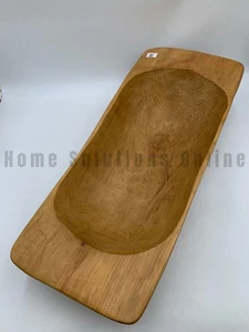 Pottery Barn Wooden Dough Bowl Tray Natural Brown 29" #U424 - Picture 1 of 4