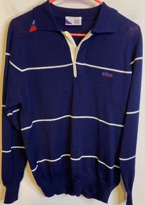 Suéter Polo Vintage BMW M-Style Mezcla Lana Manga Larga Jersey 48 Mediano Italia - Imagen 1 de 4