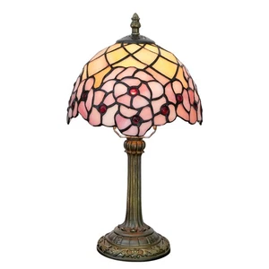 Tiffany Lampe Buntglas Tischlampe 8X8X14 cm Schreibtisch Leselampe Dekor... - Bild 1 von 9