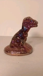 Boyds Art Glass Plum Amethyst Carnival Rex the Dinosaur 1995 Vintage - Picture 1 of 9