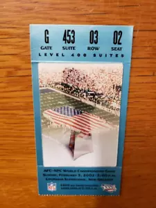 Biglietto Super Bowl XXXVI 36 SUITE 2002 Stub Louisiana Superdome, Patriots vs Rams - Foto 1 di 2