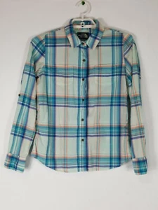 North Face Button Front Plaid Shirt Men Long Sleeve Lightweight 100% Cotton Sz M - Picture 1 of 7