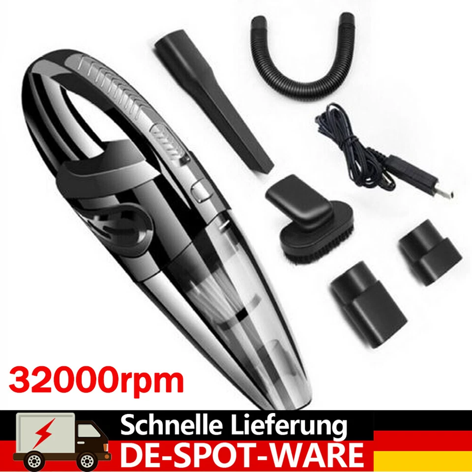 120W Kabellos Handstaubsauger Staubsauger Nass&Trocken Akku Für Auto Büro Haus - Bild 1 von 4