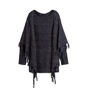 NUOVO White House Black Market XS maglione tunica con scialle staccabile frangia cicatrice - Foto 1 di 9