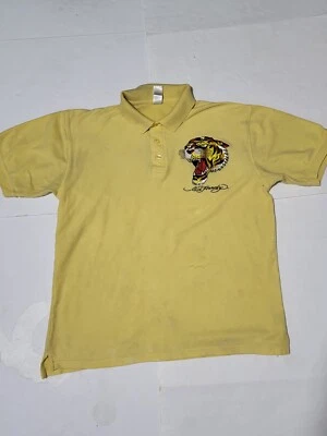 (#2) Ed едва Tiger желтый коротким рукавом Мужская рубашка размер 2XL хлопковая смесь - Изображение 1 из 4