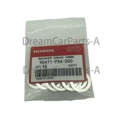 OEM Set of 10 90471-PX4-000 Transmission Drain Plug Gaskets For Honda Acura US - Image 1 of 2