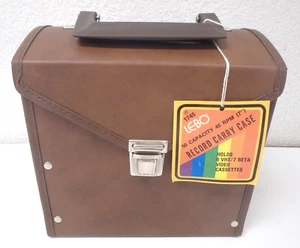 1980s LE-BO #1745 Carrying Case/Box 7"/45 rpm Vinyl Records 50-Count Brown w/Tag - Picture 1 of 8