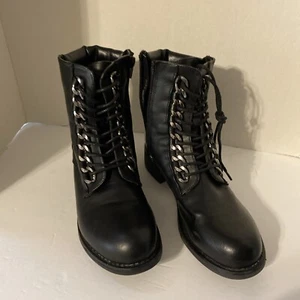 Limelight Combat Stiefel Damen Gr. 39 (8,5 US) (6,5 UK) Kettenstil Ösen Unikat - Bild 1 von 10