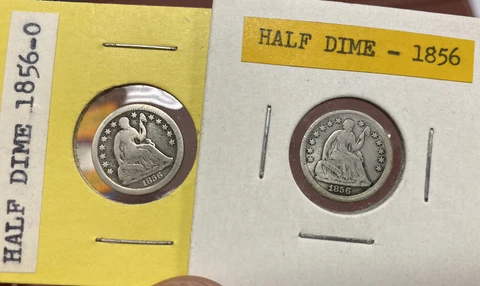 1856 & 1856-O U.S silver Half Dimes**** Cover