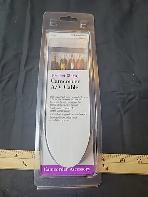 Camcorder A/V Cable Video Gold Plated Spiral Shielding Factory Sealed - Image 1 of 2