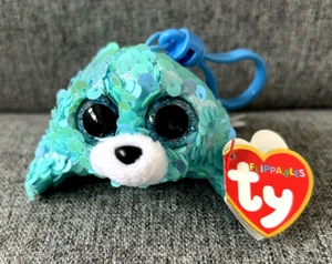 Ty Flippables Beanie Boo Schlüsselanhänger Schlüsselclip, 3,5 Zoll - Wellen das Siegel - Bild 1 von 3