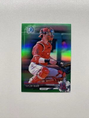 2017 Bowman Chrome Mini Prospect Green Refractor BCP96 Taylor Ward /99 Angels - Image 1 of 2