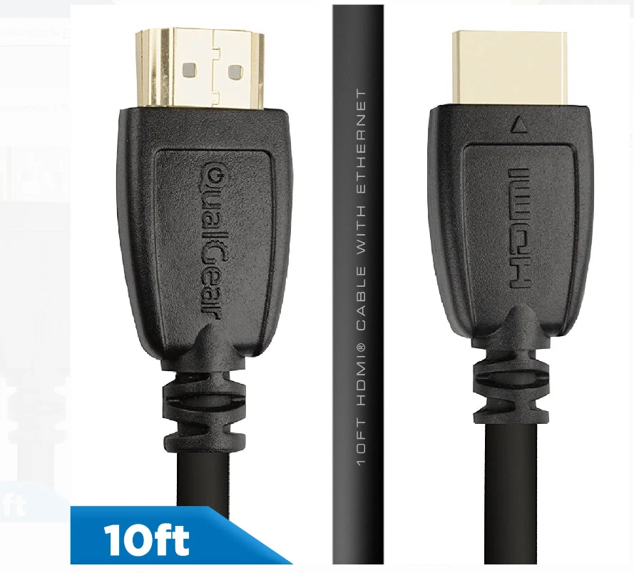 QualGear QG-CBL-HD14-BLK 10' High-Speed HDMI 1.4 Cable with Ethernet - Image 1 of 1