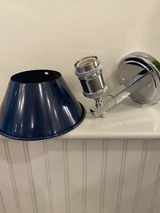 Golden Lighting Orwell 1 Light Wall Sconce, Chrome/Navy - 3306-1WCH-NVY 7 1/2 In - Picture 1 of 8