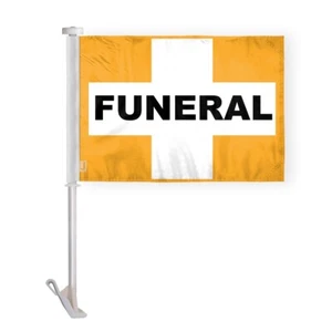 Cadillac fúnebre ventana coche cruz oro blanco fúnebre, poste de 19", 2 lados - Imagen 1 de 1