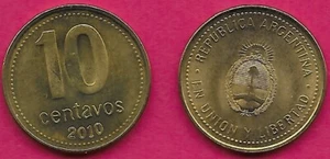 ARGENTINA 10 CENTAVOS 2010 SIN CIRCULAR SOL NACIENTE, BRAZOS ARGENTINOS, FECHA DE VALOR ABAJO, Anvers - Imagen 1 de 1