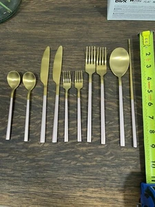 Pink Rose And Gold Stainless Steel Silverware Set - Picture 1 of 6