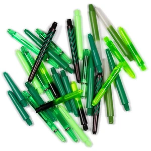 30 grüne Darts Stängel Wellen gemischte Farben, Marken und Größen - 10 Sets Nylon - Bild 1 von 1