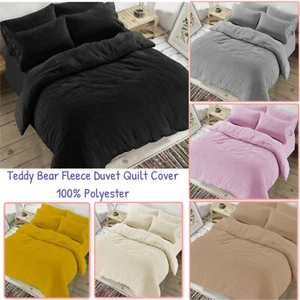 Teddybär Fell Sherpa Fleece Bettdecke/Quilt Bezug warm & gemütlich super weich kuschelig Set  - Bild 1 von 17