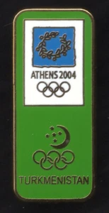 ATHENS 2004. OLYMPIC GAMES. OLYMPIC PIN. NOC. TURKMENISTAN. GREEN - Picture 1 of 3