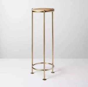 27" Holz & Messing runder Pflanzenständer - Herz & Hand mit Magnolie - Bild 1 von 4