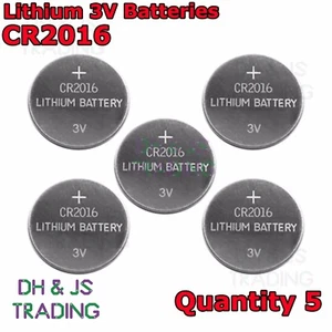 5x CR2016 3V Lithium Coin Battery Watch Car Alarm Remote Camera Batteries 3 V - Picture 1 of 1