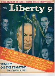 Aug 1936 Liberty Magazine Lindbergh Case, Geo. Bernard Shaw 80th Birthday - Picture 1 of 4