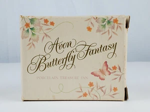 Vintage 1980 Avon Butterfly Fantasy Porcelain Treasure Fan - Picture 1 of 8