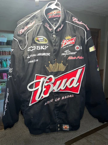 Vintage Kevin Harvick Bud Jacket Budweiser RCR NASCAR Embroidered Size XL Cover