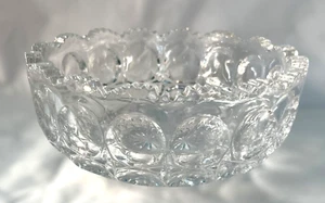 Crystal Candy Dish Bubble Pattern Bevelled Sawtooth scalloped Edges. Starburst - Picture 1 of 7