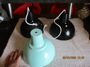 3 ) Petit Abat jour de Lampe Lustre de Salon , Terrasse , Billard en Tôle Peinte - Imagen 1 de 9