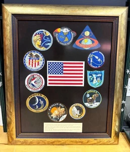 Vintage 1970's NASA Huntsville Fiberglass Beta Fabric Apollo Mission Patch Set - Picture 1 of 8