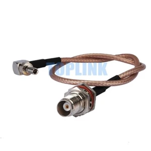 CRC9 Male Plug Right Angle to TNC Female Jack RF Pigtail Coax Cable RG316 15cm - Picture 1 of 4