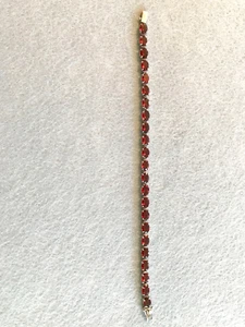 Mother's Day! GORGEOUS Ruby Red Tennis Bracelet 8 inch with box + bonus gift! - Picture 1 of 3