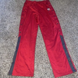 New Mens OSU Ohio State BUCKEYES Tear Away Warm Up Pants BUTTONS SZ M Red - Picture 1 of 7