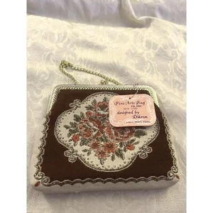 Borsa da sera vintage applicata arazzo - Foto 1 di 7