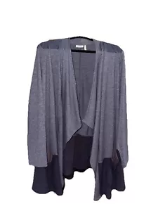 LOGO by Lori Goldstein The Cardi Women's Draped Front Blue Cardigan Size 3XL - Picture 1 of 5