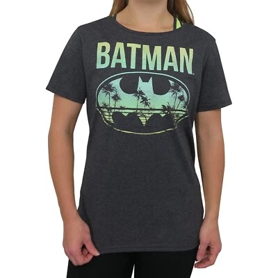 Batman Juniors Batman Hollywood Palm Tree Beach Logo Fill Shirt NWT S-2XL - Image 1 of 4