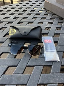 Ray Ban Black And Gold Clubmaster Sunglasses - Picture 1 of 5