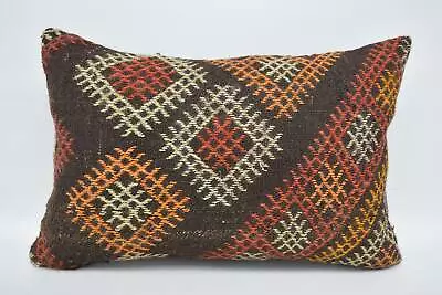 Turkish Kilim Pillow, Pillow for Couch, 16"x24" Red Cushion Case, Pillow Case - Image 1 of 4