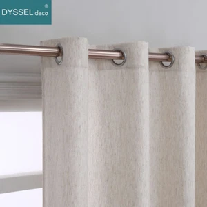 Pair Dyssel Modern Natural Linen color Plain Solid voile tulle sheer Curtain - Picture 1 of 6