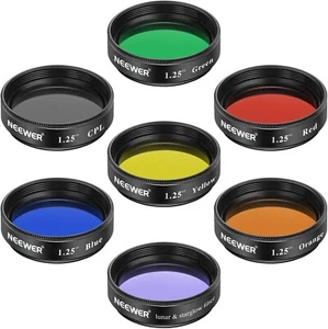 1.25 inches Telescope Moon Filter CPL Filter 5 Color Filters SetRed Orange - Picture 1 of 8